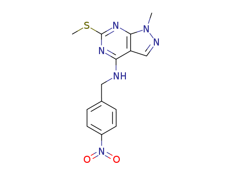 1H-Pyrazolo[3,4-d]pyrimidin-4-amine,  1-methyl-6-(methylthio)-N-[(4-nitrophenyl)methyl]-