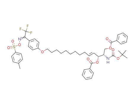 (2S,3R)-1,3-di-O-benzoyl-2-(tert-butoxycarbonylamino)-14-O-(4'-(trifluoroacetyl)phenyl)-(4E)-tetradecene-1,3,14-triol O-tosyl oxime