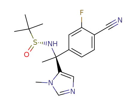 1-(S)-N-[1-(4-cyano-3-fluorophenyl)-1-(3-methyl-3H-imidazol-4-yl)ethyl]-2-methyl-[S(R)]-propanesulfinamide
