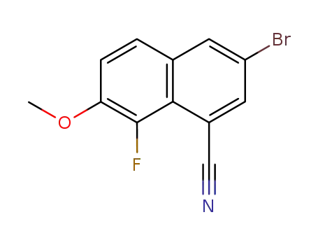 Molecular Structure of 858946-63-1 (3-BROMO-8-FLUORO-7-METHOXY-1-NAPHTHONITRILE)