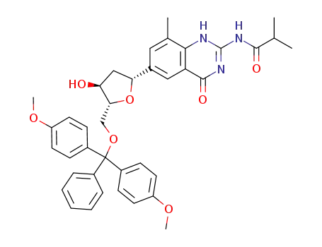 N-(6-{(2R,4S,5R)-5-[Bis-(4-methoxy-phenyl)-phenyl-methoxymethyl]-4-hydroxy-tetrahydro-furan-2-yl}-8-methyl-4-oxo-1,4-dihydro-quinazolin-2-yl)-isobutyramide