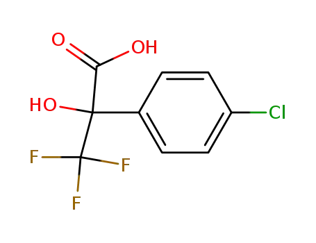 Molecular Structure of 81170-22-1 (Benzeneacetic acid, 4-chloro-a-hydroxy-a-(trifluoromethyl)-)