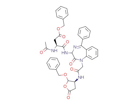 3(S)-acetylamino-N-{1-[((3S)-2-benzyloxy-5-oxo-tetrahydrofuran-3-ylcarbamoyl)methyl]-2-oxo-5-phenyl-2,3-dihydro-1H-benzo[e][1,4]diazepin-3-yl}succinamic acid benzyl ester