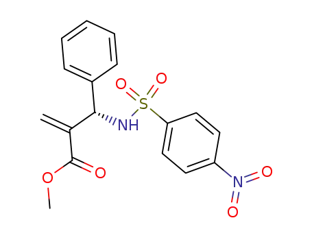 Molecular Structure of 851759-50-7 (2-[(4-nitro-benzenesulfonylamino)-(S)-phenyl-methyl]-acrylic acid methyl ester)
