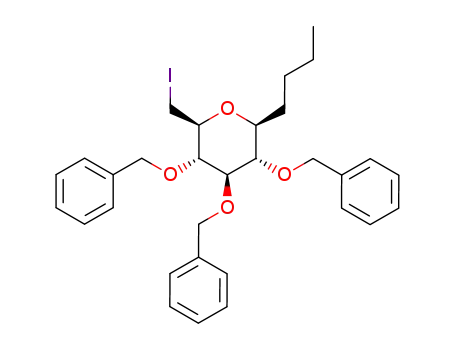 (2S,3S,4R,5S,6S)-3,4,5-Tris-benzyloxy-2-butyl-6-iodomethyl-tetrahydro-pyran