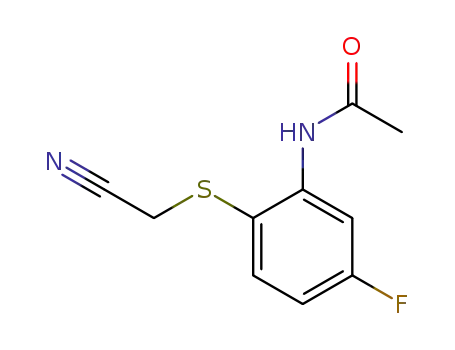 Molecular Structure of 293316-39-9 (Acetamide, N-[2-[(cyanomethyl)thio]-5-fluorophenyl]-)