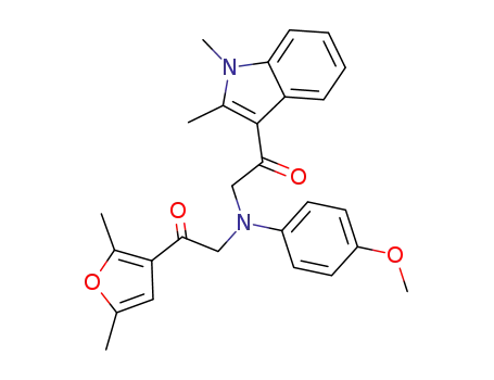 2-[[2-(2,5-dimethyl-furan-3-yl)-2-oxo-ethyl]-(4-methoxy-phenyl)-amino]-1-(1,2-dimethyl-1<i>H</i>-indol-3-yl)-ethanone