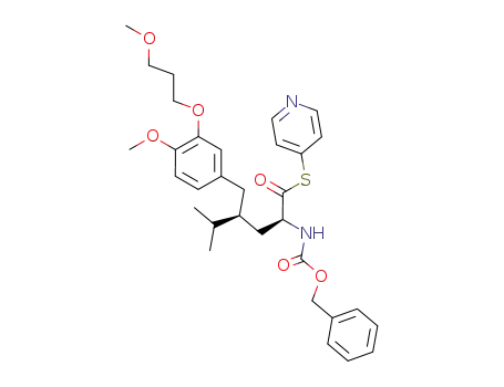 Molecular Structure of 900811-42-9 (pyridin-4-yl (2S,4S)-2-[[(phenylmethoxy)carbonyl]amino]-4-methoxy-3-(3-methoxypropoxy)-γ-(1-methylethyl)benzenepentanethioate)