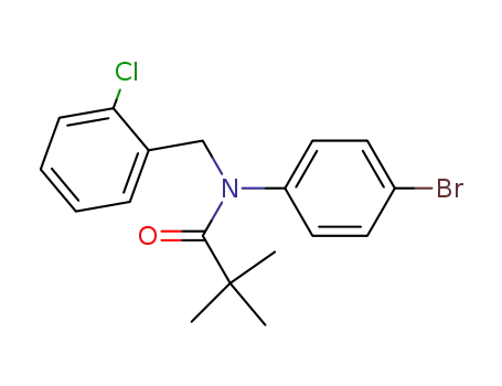 Molecular Structure of 879403-79-9 (Propanamide,
N-(4-bromophenyl)-N-[(2-chlorophenyl)methyl]-2,2-dimethyl-)