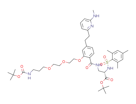3-{2-{2-[2-(3-<i>tert</i>-butoxycarbonylamino-propoxy)-ethoxy]-ethoxy}-4-[2-(6-methylamino-pyridin-2-yl)-ethyl]-benzoylamino}-2-(2,4,6-trimethyl-benzenesulfonylamino)-propionic acid <i>tert</i>-butyl ester