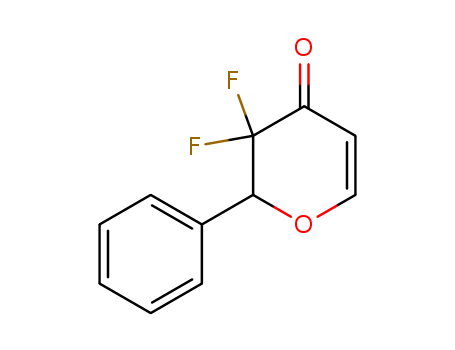 Molecular Structure of 119372-71-3 (4H-Pyran-4-one, 3,3-difluoro-2,3-dihydro-2-phenyl-)