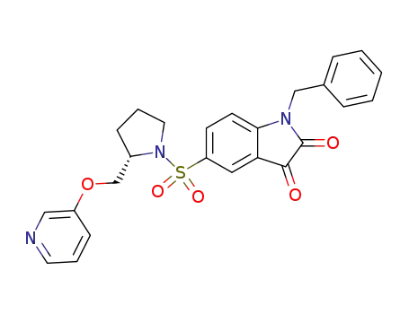 1-benzyl-5-(2-(pyridin-3-yl-oxymethyl)-pyrrolidine-1-sulfonyl)-1H-indole-2,3-dione