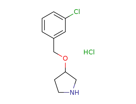 Molecular Structure of 1185303-31-4 (3-[(3-CHLOROBENZYL)OXY]PYRROLIDINE HYDROCHLORIDE)