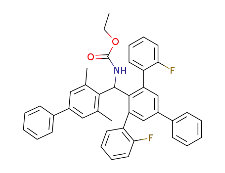 Molecular Structure of 787576-80-1 (ethyl N-[2,6-bis(2-fluorophenyl)-4-phenylphenyl](2,6-dimethyl-4-phenylphenyl)methylcarbamate)