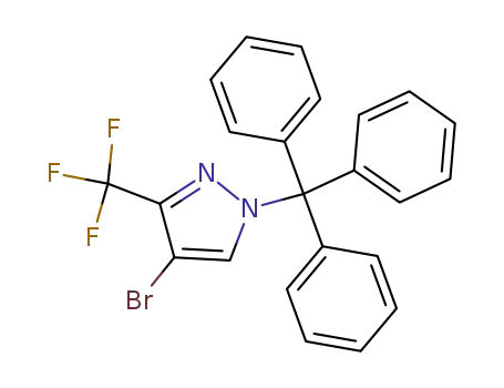 Molecular Structure of 474706-50-8 (4-bromo-3-(trifluoromethyl)-1-trityl-1H-pyrazole)