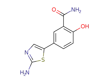 Molecular Structure of 799280-23-2 (5-(2-amino-thiazol-5-yl)-2-hydroxy-benzamide)