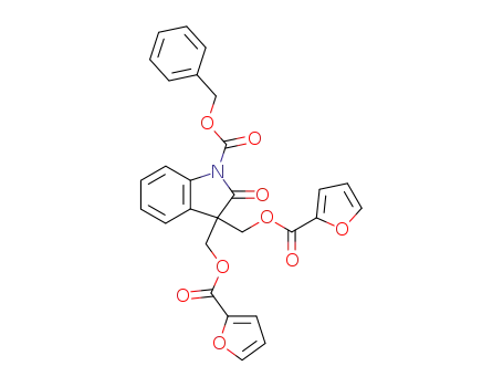 Molecular Structure of 685089-25-2 (1-(benzyloxycarbonyl)-3,3-bis(2-furoyloxymethyl)oxindole)