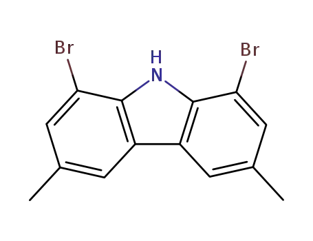 Molecular Structure of 549494-70-4 (9H-Carbazole, 1,8-dibromo-3,6-dimethyl-)