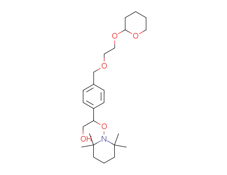 Molecular Structure of 697248-56-9 (2-{4-[2-(tetrahydro-pyran-2-yloxy)-ethoxymethyl]-phenyl}-2-(2,2,6,6-tetramethyl-piperidin-1-yloxy)-ethanol)