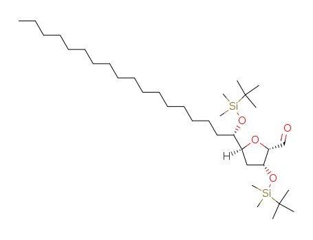 2-Furancarboxaldehyde,
3-[[(1,1-dimethylethyl)dimethylsilyl]oxy]-5-[(1S)-1-[[(1,1-dimethylethyl)di
methylsilyl]oxy]octadecyl]tetrahydro-, (2S,3R,5S)-