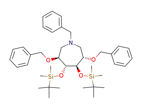 N-benzyl-3,6-di-O-benzyl-4,5-bis-O-(tert-butyldimethylsilyl)-L-ido-3,4,5,6-tetrahydoxyazepane