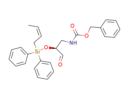 Molecular Structure of 866007-02-5 ((S)-N-(benzyloxycarbonyl)[(Z-but-2-enyl)diphenylsilanyloxy]isoserinal)