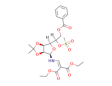 6-O-benzoyl-N-(2,2-diethoxycarbonylvinyl)-2,3-O-isopropylidene-5-O-mesyl-β-D-mannofuranosylamine