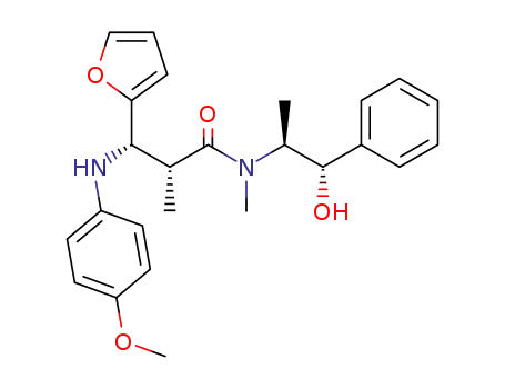 Molecular Structure of 334708-42-8 ([2R,3S,1'S,2'S]-(+)-3-(2-furyl)-3-(4-methoxyphenylamino)-N,2-dimethyl-N-(2'-phenyl-2'-hydroxy-1'methylethyl)propanamide)