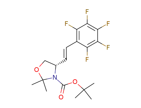 Molecular Structure of 752244-60-3 ((S)-2,2-Dimethyl-4-((E)-2-pentafluorophenyl-vinyl)-oxazolidine-3-carboxylic acid tert-butyl ester)