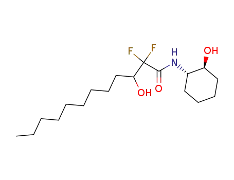 Molecular Structure of 821801-07-4 (Dodecanamide,
2,2-difluoro-3-hydroxy-N-[(1S,2S)-2-hydroxycyclohexyl]-)