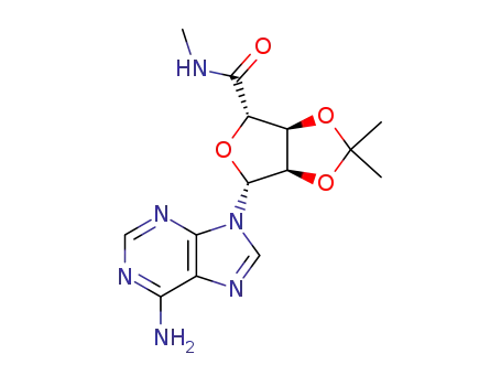 Molecular Structure of 39491-51-5 ((3aR,4S,6aS)-6-(6-Amino-purin-9-yl)-2,2-dimethyl-tetrahydro-furo[3,4-d][1,3]dioxole-4-carboxylic acid methylamide)