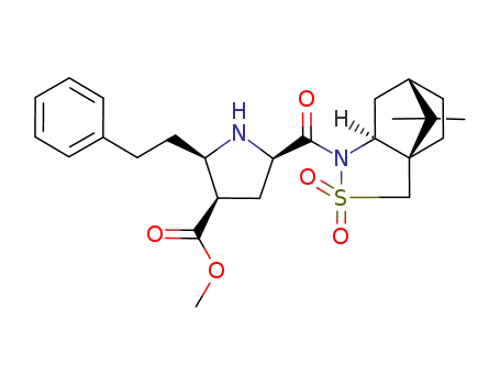 (2R,3R,5R)-5-((1R,5S,7S)-10,10-Dimethyl-3,3-dioxo-3λ<sup>6</sup>-thia-4-aza-tricyclo[5.2.1.0<sup>1,5</sup>]decane-4-carbonyl)-2-phenethyl-pyrrolidine-3-carboxylic acid methyl ester