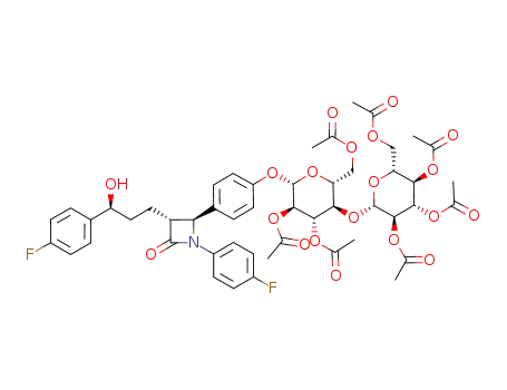 acetic acid 4-acetoxy-6-acetoxymethyl-2-(4-{1-(4-fluoro-phenyl)-3-[3-(4-fluoro-phenyl)-3-hydroxy-propyl]-4-oxo-azetidin-2-yl}-phenoxy)-5-(3,4,5-triacetoxy-6-acetoxymethyl-tetrahydro-pyran-2-yloxy)-tetrahydro-pyran-3-yl ester