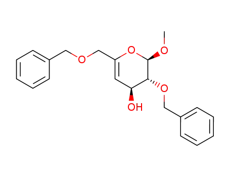 Molecular Structure of 134039-06-8 (methyl 2,6-di-O-benzyl-4-deoxy-α-L-threo-hex-4-enopyranoside)