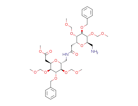 ((2R,3S,4R,5R,6R)-6-{[2-((2R,3S,4R,5R,6R)-6-Aminomethyl-4-benzyloxy-3,5-bis-methoxymethoxy-tetrahydro-pyran-2-yl)-acetylamino]-methyl}-4-benzyloxy-3,5-bis-methoxymethoxy-tetrahydro-pyran-2-yl)-acetic acid methyl ester