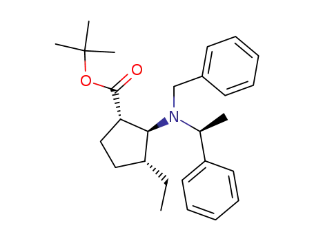 Cyclopentanecarboxylic acid,
3-ethyl-2-[[(1S)-1-phenylethyl](phenylmethyl)amino]-, 1,1-dimethylethyl
ester, (1S,2S,3R)-
