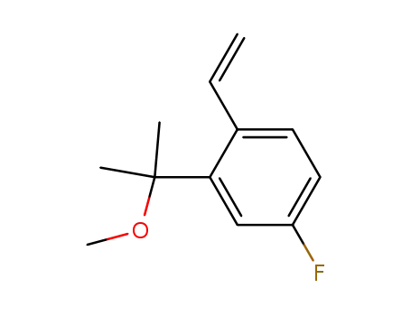 Molecular Structure of 853270-98-1 (4-fluoro-2-(1-methoxy-1-methylethyl)-1-vinylbenzene)