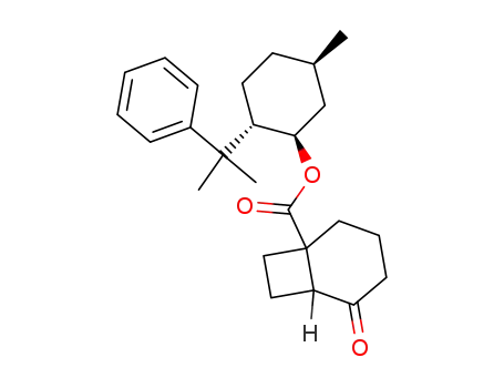 Molecular Structure of 646516-78-1 (Bicyclo[4.2.0]octane-1-carboxylic acid, 5-oxo-,
(1R,2S,5R)-5-methyl-2-(1-methyl-1-phenylethyl)cyclohexyl ester)