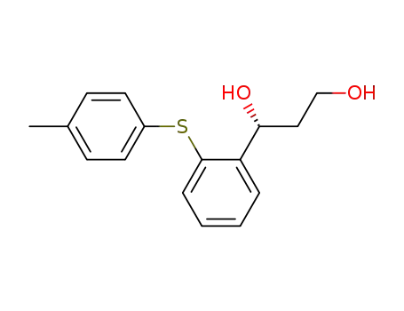 Molecular Structure of 835626-77-2 (1,3-Propanediol, 1-[2-[(4-methylphenyl)thio]phenyl]-, (1R)-)