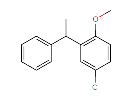 Molecular Structure of 115263-24-6 (Benzene, 4-chloro-1-methoxy-2-(1-phenylethyl)-)