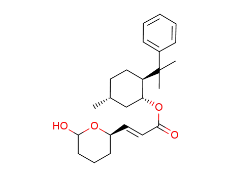 Molecular Structure of 837428-45-2 (2-Propenoic acid, 3-[(2R)-tetrahydro-6-hydroxy-2H-pyran-2-yl]-,
(1R,2S,5R)-5-methyl-2-(1-methyl-1-phenylethyl)cyclohexyl ester, (2E)-)