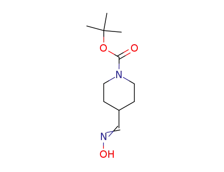 Molecular Structure of 190446-85-6 (1-PIPERIDINECARBOXYLIC ACID,4-[(HYDROXYIMINO)METHYL]-,1,1-DIMETHYLETHYL ESTER)