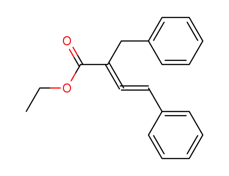 Molecular Structure of 869885-21-2 (Benzenepropanoic acid, a-(phenylethenylidene)-, ethyl ester)