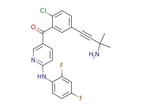 [5-(3-amino-3-methyl-but-1-ynyl)-2-chloro-phenyl]-[6-(2,4-difluoro-phenylamino)-pyridin-3-yl]-methanone