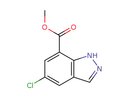 Molecular Structure of 1260851-42-0 (1H-Indazole-7-carboxylic acid, 5-chloro-, methyl ester)