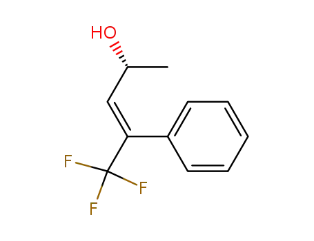 Molecular Structure of 887616-72-0 (3-Penten-2-ol, 5,5,5-trifluoro-4-phenyl-, (2R,3E)-)