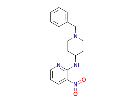 Molecular Structure of 185058-54-2 (N-(1-Benzylpiperidin-4-yl)-3-nitropyridin-2-amine)