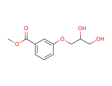 Molecular Structure of 67032-33-1 (m-(2,3-Dihydroxypropoxy)benzoic acid methyl ester)
