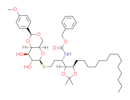 [(S)-3-[(2S,4aR,6S,7R,8R,8aR)-7,8-Dihydroxy-2-(4-methoxy-phenyl)-hexahydro-pyrano[3,2-d][1,3]dioxin-6-ylsulfanyl]-1-((4S,5R)-2,2-dimethyl-5-tetradecyl-[1,3]dioxolan-4-yl)-propyl]-carbamic acid benzyl ester