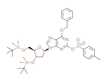 O<sup>6</sup>-benzyl-3',5'-bis-O-(tert-butyldimethylsilyl)-O<sup>2</sup>-(4-methylphenylsulfonyl)-2'-deoxyxanthosine